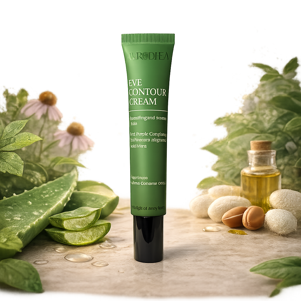 Crème contour des yeux Aloe Vera Aurodhea tube vert soin hydratant regard