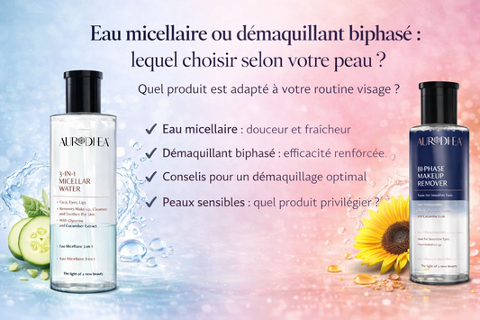 🌿 Eau micellaire ou démaquillant biphasé : lequel choisir selon votre peau ?