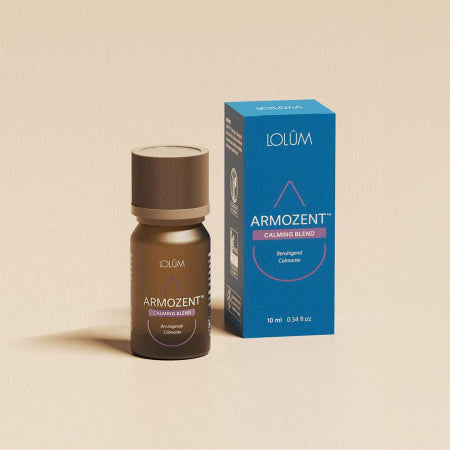 ARMOZENT™ mélange calmant 10 ml – synergie d’huiles essentielles anti-stress présentée en flacon ambré.