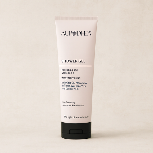 Produit bain et douche Aurodhea au lait d’ânesse, formule douce et protectrice adaptée aux peaux délicates.