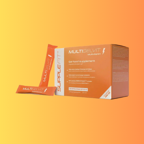 SUPPLEFIT MULTIGELVIT – complément alimentaire multivitaminé en gel goût mandarine, aide à réduire la fatigue et à renforcer le système immunitaire.