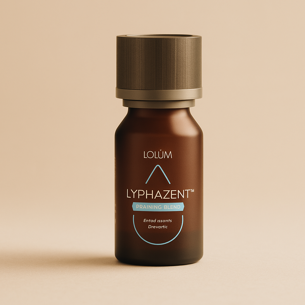Produit LOLÙM LYPHAZENT mélange drainant, huile essentielle de cyprès, romarin et mandarine.