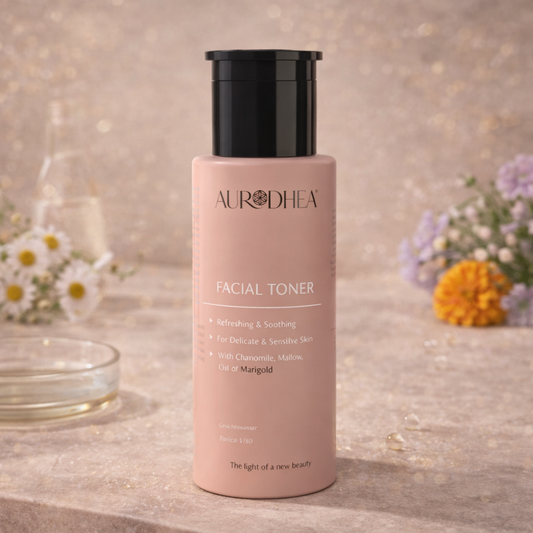 Lotion tonique visage Aurodhea pour peaux délicates et sensibles, flacon 150 ml