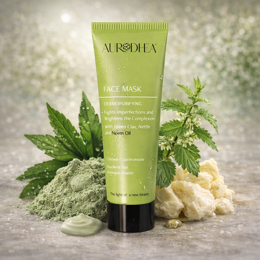 Masque visage dermo-purifiant Aurodhea à l’huile de Neem en tube vert 50 ml