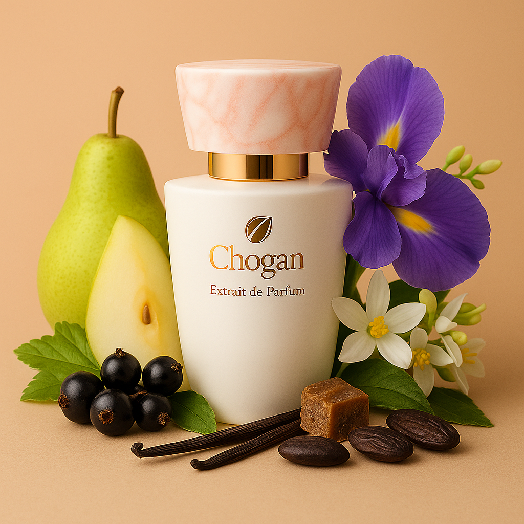 Parfum-femme-poire-fleur-d’oranger-iris-jasmin-vanille-fève-tonka-&-patchouli