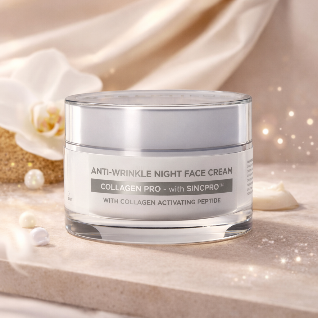 Crème de nuit anti-rides Peptilux Collagen Pro avec SINCPRO™, pot 50 ml, soin visage de nuit