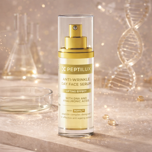 Sérum de jour visage anti-rides Peptilux effet lifting avec PEPFIL™, flacon 30 ml