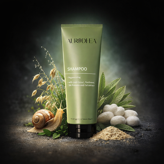 Shampoing Aurodhea à la bave d’escargot 250 ml tube vert