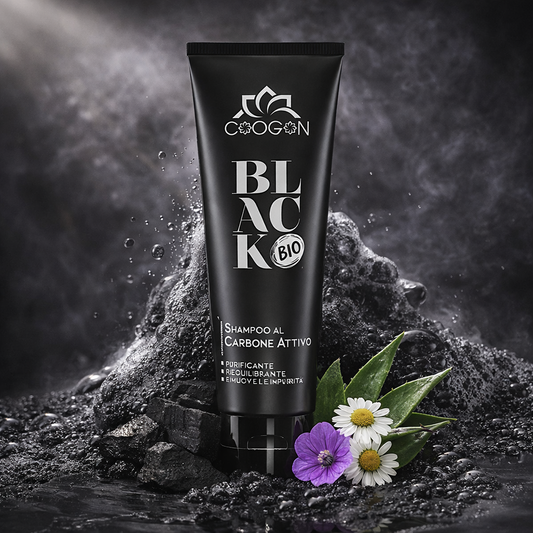 Shampooing Black au charbon actif Chogan 250 ml tube noir