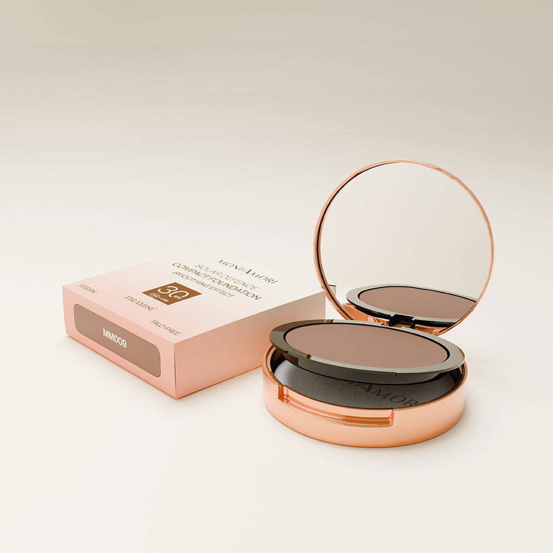 Fond de teint compact Solar Defence SPF 30 texture crème-poudre teinte Tiramisù