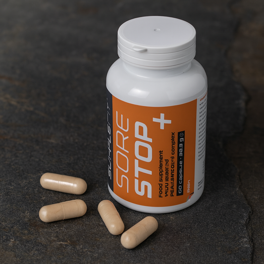 SORE STOP+ – Complément alimentaire en gélules pour soulager la douleur et l’inflammation, à base du complexe breveté PEA-ARTICOL™.