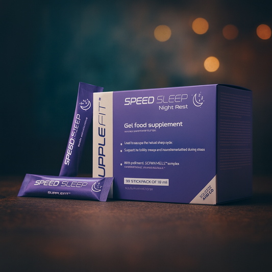 SpeedSleep – Complément alimentaire en gel à la mélatonine, arôme figue, pour favoriser l’endormissement rapide et un sommeil réparateur.