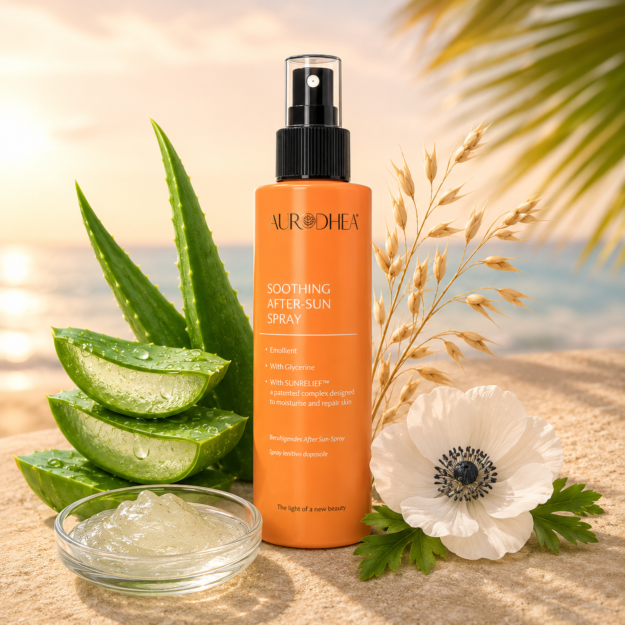 Spray après soleil Aurodhea hydratant et apaisant à l’aloe vera