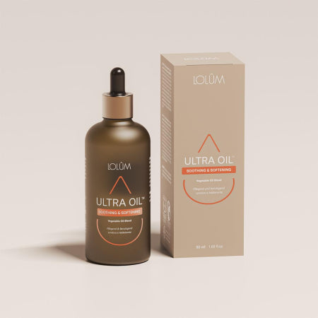 Flacon d’ULTRA OIL™ Aurodhea – mélange d’huiles végétales apaisantes pour peaux sensibles, format 50 ml.